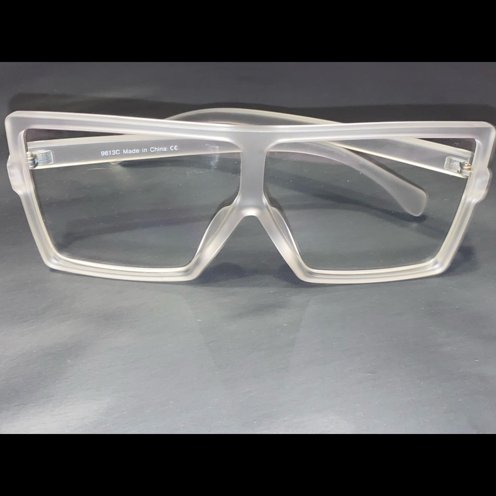 Clear Large Oversized Square Flat Top Sunglasses